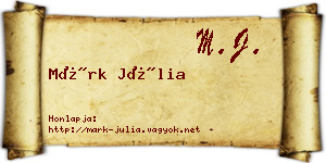 Márk Júlia névjegykártya